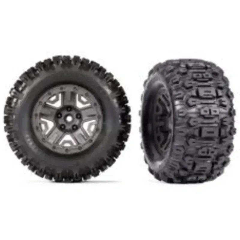 9072 Traxxas T&W Charcoal Gray 2.8" Wheels/Sledgehammer Tires (2) - Little Painter Art | Exploring the Endless Possibilities of Art| Brush