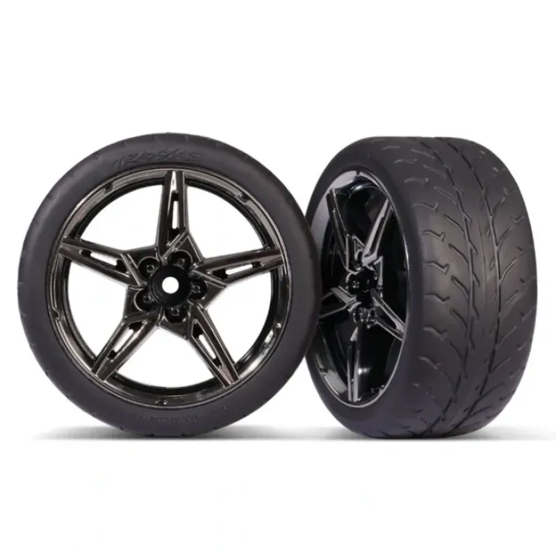 9371 Traxxas Tires and wheels, assembled, glued (split-spoke black chrome) - Little Painter Art | Exploring the Endless Possibilities of Art| Shop All