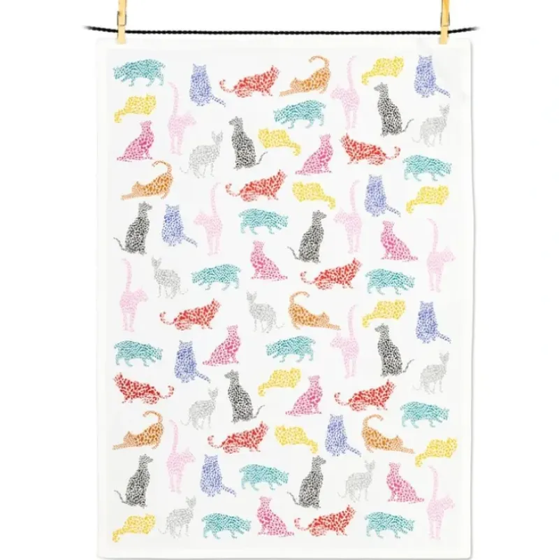 Abbott Cotton Tea Towel - Speckle Cats - Little Painter Art | Exploring the Endless Possibilities of Art| Hot