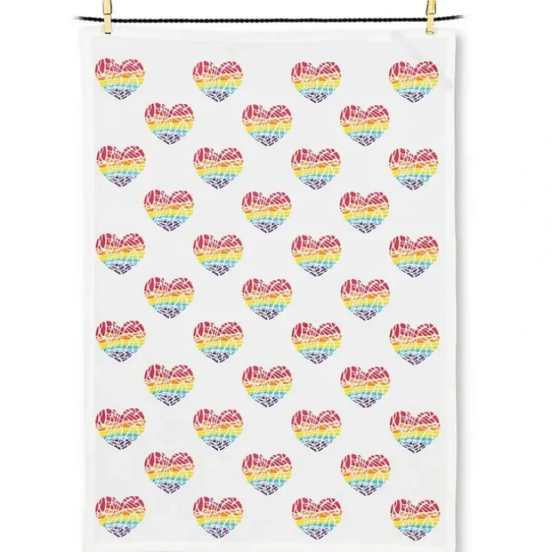 Abbott Cotton Tea Towel - Rainbow Hearts - Little Painter Art | Exploring the Endless Possibilities of Art| Shop All