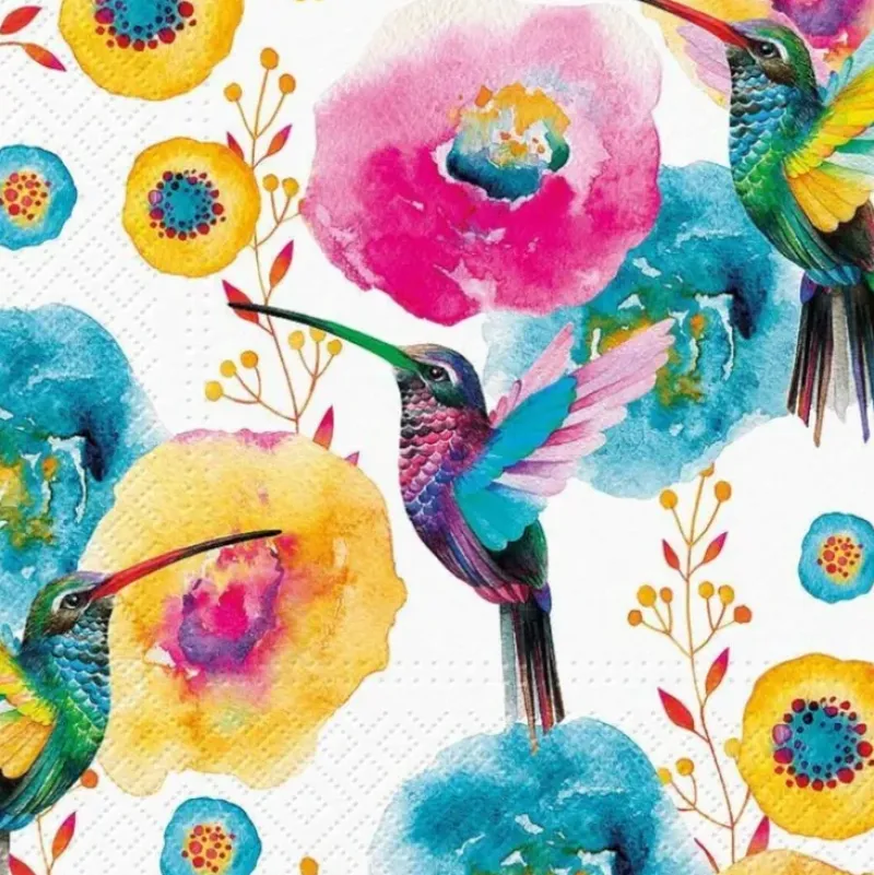 Abbott Lunch Napkins - Hummingbirds - Little Painter Art | Exploring the Endless Possibilities of Art| Hot