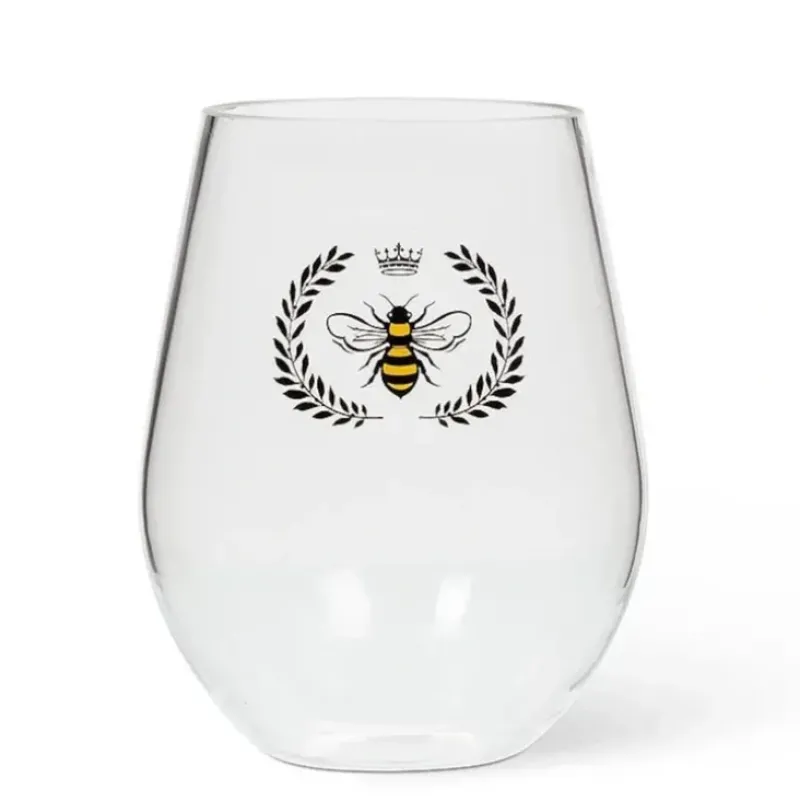 Abbott Stemless Wine Glass - Bee in Crest - Little Painter Art | Exploring the Endless Possibilities of Art| Hot