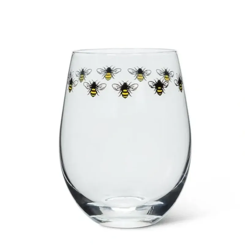 Abbott Stemless Wine Glass - Bees - Little Painter Art | Exploring the Endless Possibilities of Art| Shop All