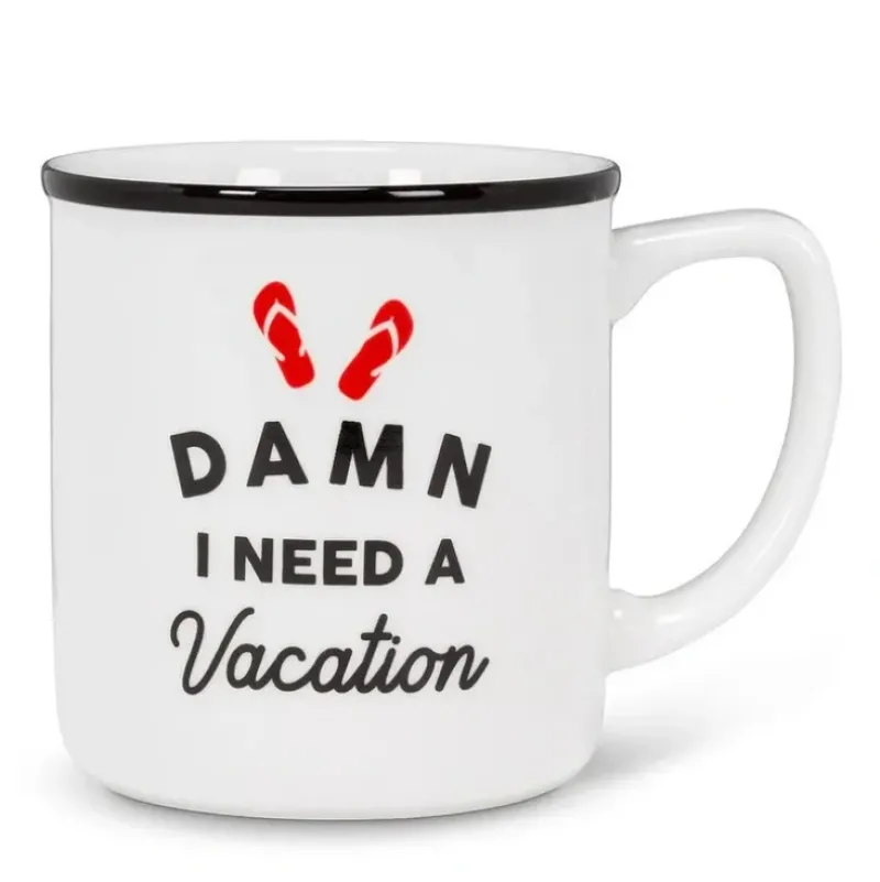 Abbott Stoneware Mug 14oz Damn I Need a Vacation - Little Painter Art | Exploring the Endless Possibilities of Art| Hot