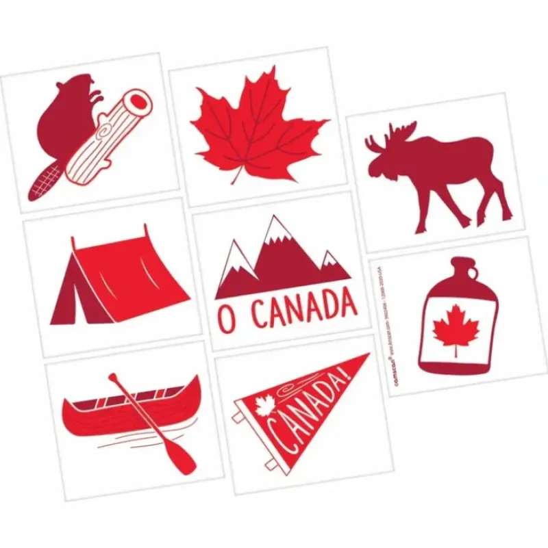 Amscan Canadian Pride Tattoos 8pk - Little Painter Art | Exploring the Endless Possibilities of Art| Shop All