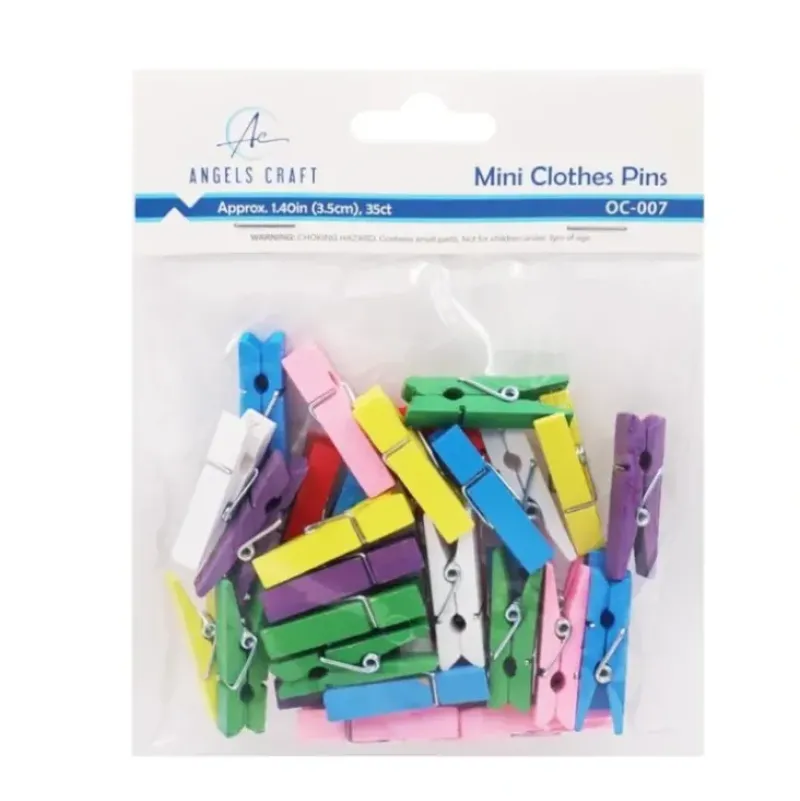 Angels Craft Mini Clothespins 35pk, Assorted Colours - Little Painter Art | Exploring the Endless Possibilities of Art| Shop All