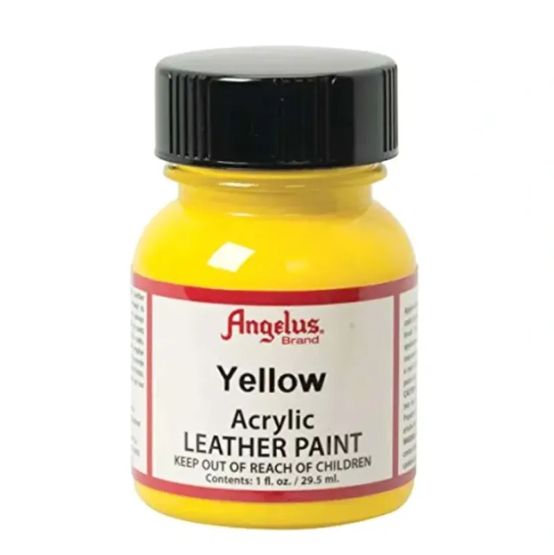 Angelus Acrylic Leather Paint 1oz Yellow - Little Painter Art | Exploring the Endless Possibilities of Art| Brush