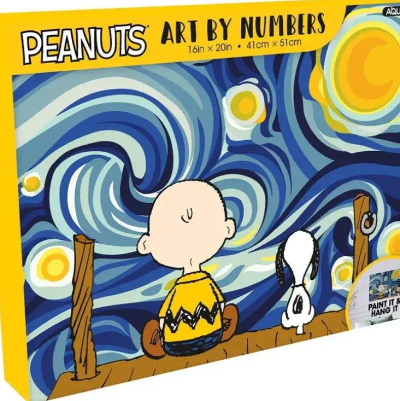 Aquarius Paint By Numbers - Peanuts Starry Night - Little Painter Art | Exploring the Endless Possibilities of Art| Canvas