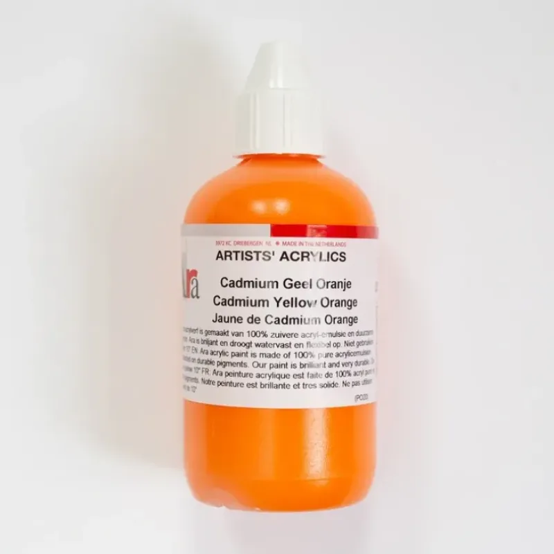 Ara Acrylic 250ml Cadmium Yellow Orange - Little Painter Art | Exploring the Endless Possibilities of Art| Shop All