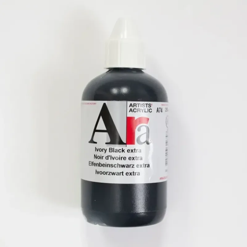 Ara Acrylic 250ml Ivory Black Extra - Little Painter Art | Exploring the Endless Possibilities of Art| Shop All