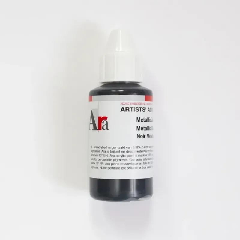 Ara Acrylic 100ml Metallic Black - Little Painter Art | Exploring the Endless Possibilities of Art| Shop All