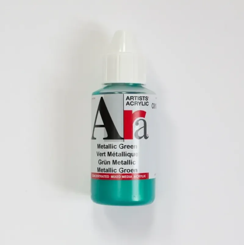 Ara Acrylic 100ml Metallic Green - Little Painter Art | Exploring the Endless Possibilities of Art| Shop All