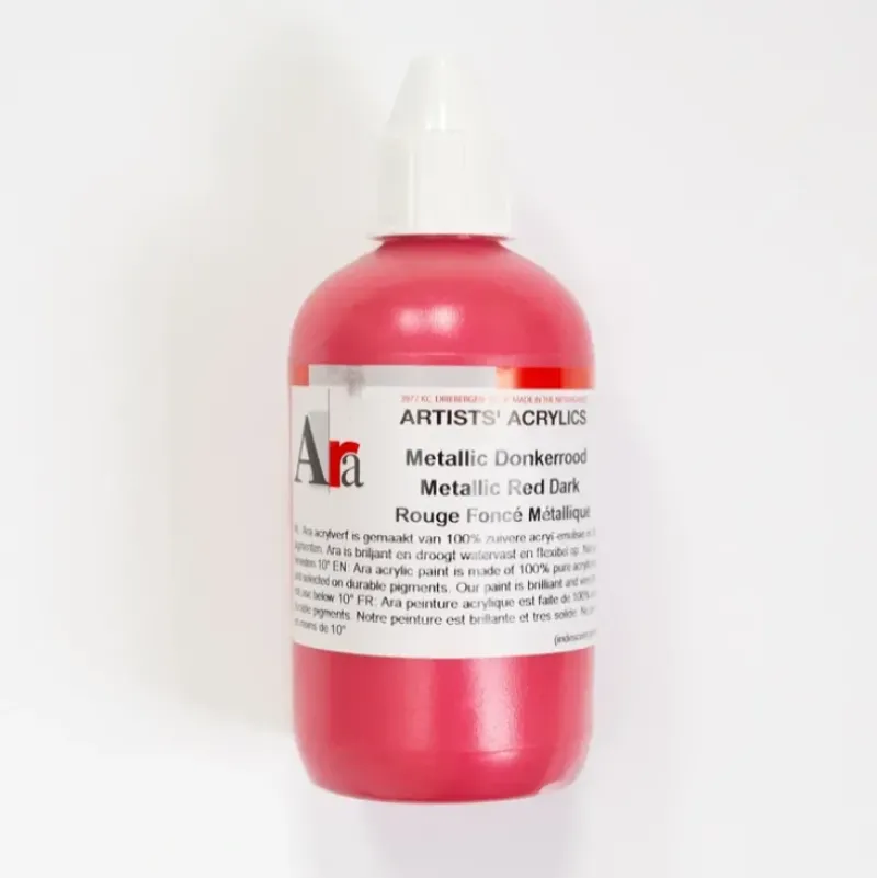 Ara Acrylic 250ml Metallic Red Dark - Little Painter Art | Exploring the Endless Possibilities of Art| Shop All
