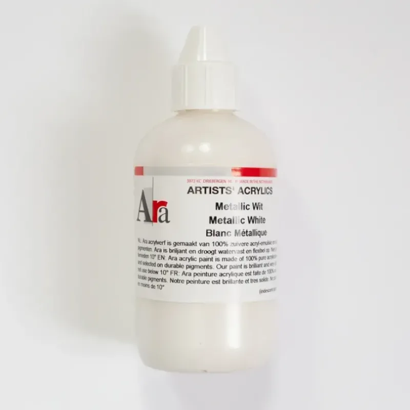 Ara Acrylic 250ml Metallic White - Little Painter Art | Exploring the Endless Possibilities of Art| Shop All