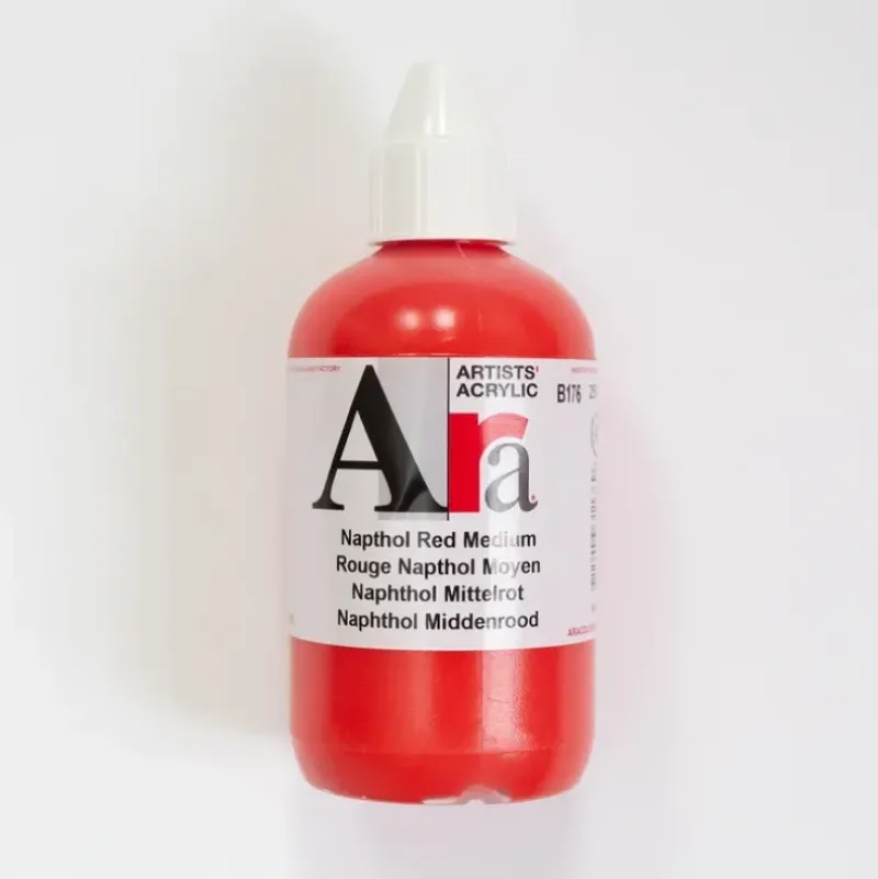 Ara Acrylic 250ml Napthol Red Medium - Little Painter Art | Exploring the Endless Possibilities of Art| Shop All