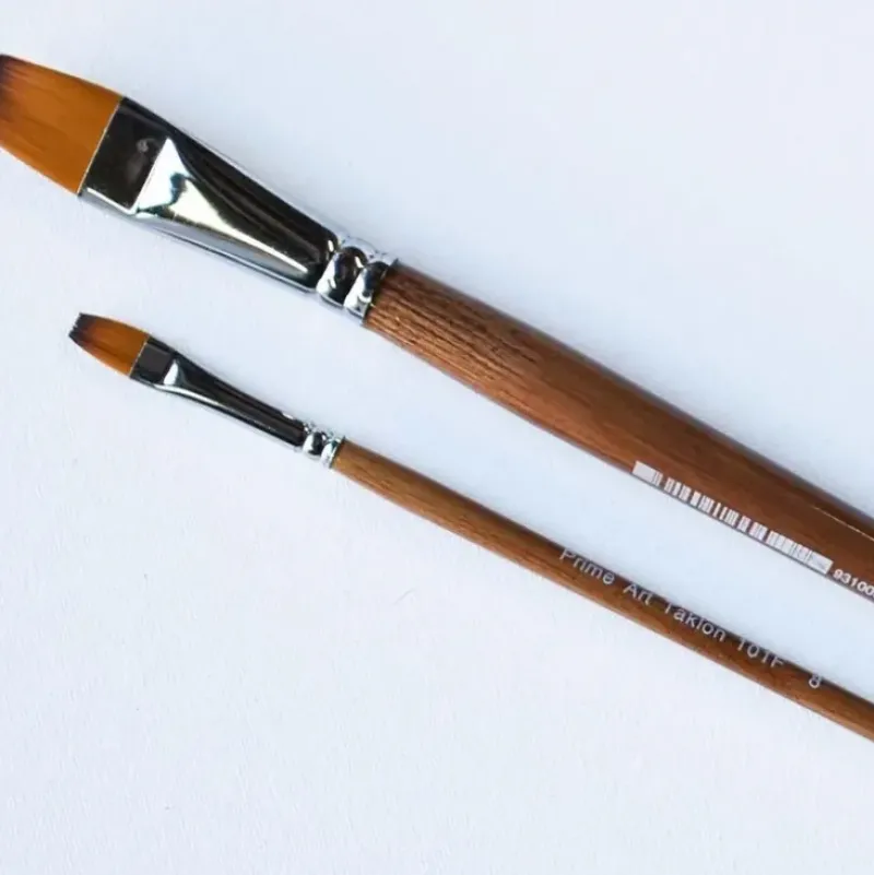 Artworks/PrimeArt 101F Golden Taklon Flat Brush - Little Painter Art | Exploring the Endless Possibilities of Art| Brush