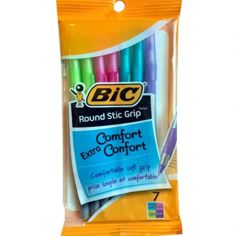 Bic Round Stic Grip Ballpoint Pens 7-pack - Little Painter Art | Exploring the Endless Possibilities of Art| Shop All