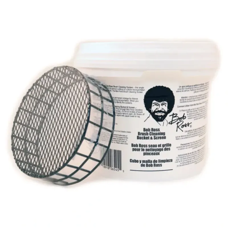 Bob Ross Brush Cleaning Bucket & Screen - Little Painter Art | Exploring the Endless Possibilities of Art| Brush