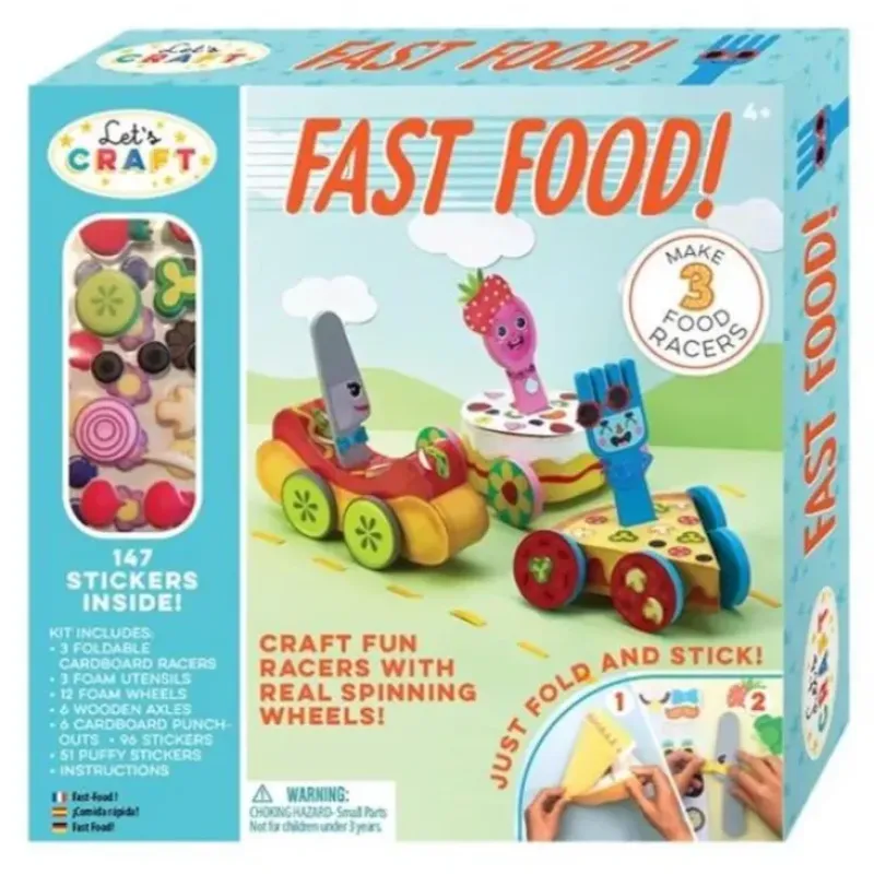 Bright Stripes Let's Craft Fast Food Racers Kit - Little Painter Art | Exploring the Endless Possibilities of Art| Shop All