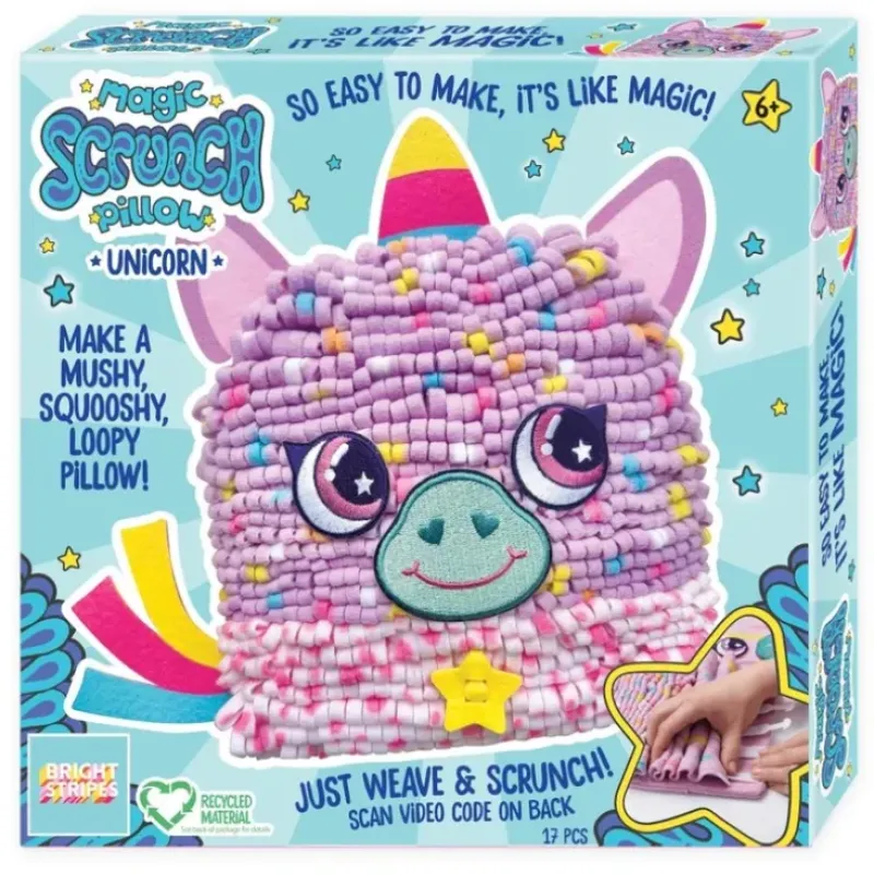 Bright Stripes Magic Scrunch Pillow - Unicorn - Little Painter Art | Exploring the Endless Possibilities of Art| Shop All