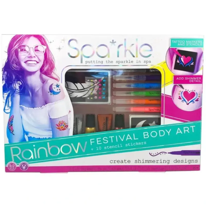 Bright Stripes Spa*rkle Rainbow Festival Body Art Kit - Little Painter Art | Exploring the Endless Possibilities of Art| Shop All
