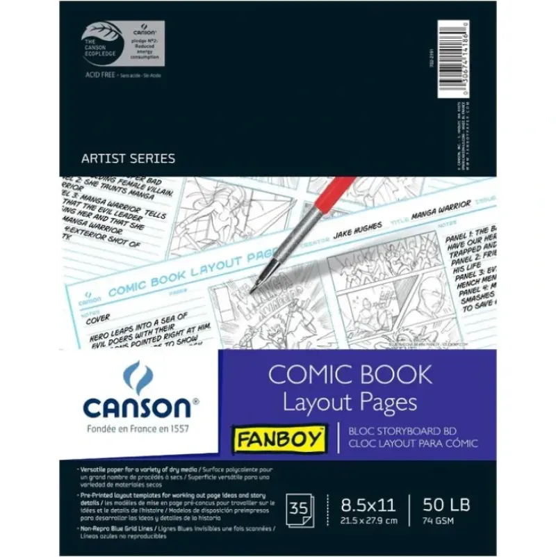 Canson Fanboy Comic Book Layout Pad 8.5"x11" - Little Painter Art | Exploring the Endless Possibilities of Art| Shop All