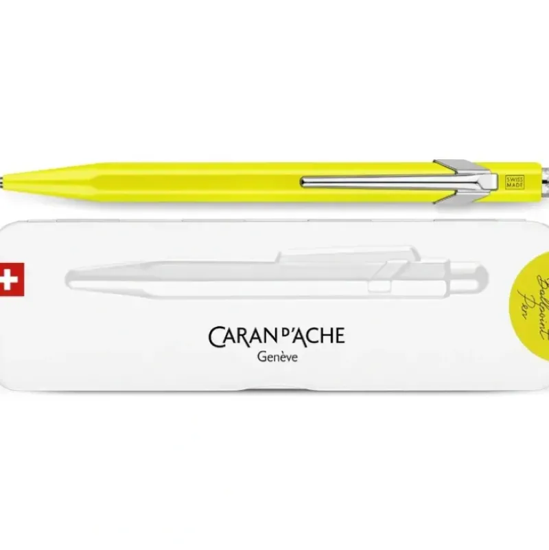Caran d'Ache 849 Ballpoint Pen - PopLine Fluorescent Yellow - Little Painter Art | Exploring the Endless Possibilities of Art| Shop All