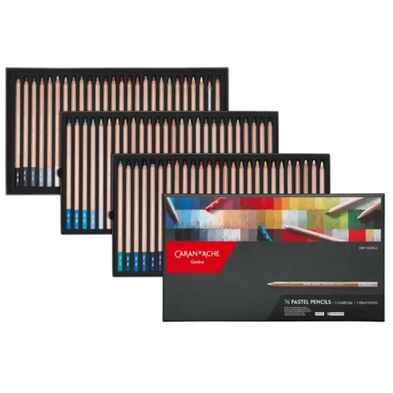 Caran d'Ache Dry Pastel Pencils - Set of 76 - Little Painter Art | Exploring the Endless Possibilities of Art| Pigment