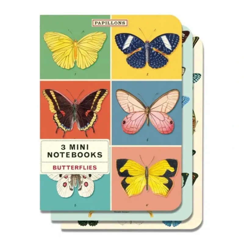 Cavallini Mini Notebook Set 3pk - Butterflies, Mixed Paper - Little Painter Art | Exploring the Endless Possibilities of Art| Shop All