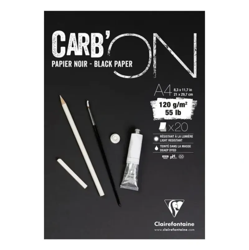 Clairefontaine Carb' On Black Artist Sketch Pads 120gsm 20 Sheets - Little Painter Art | Exploring the Endless Possibilities of Art| Shop All