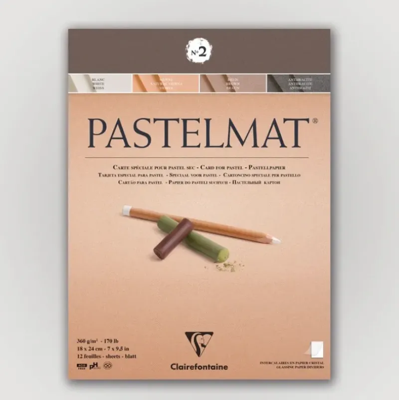 Clairefontaine Pastelmat N2 360g 18x24 ass 12 sheets - Little Painter Art | Exploring the Endless Possibilities of Art| Pigment