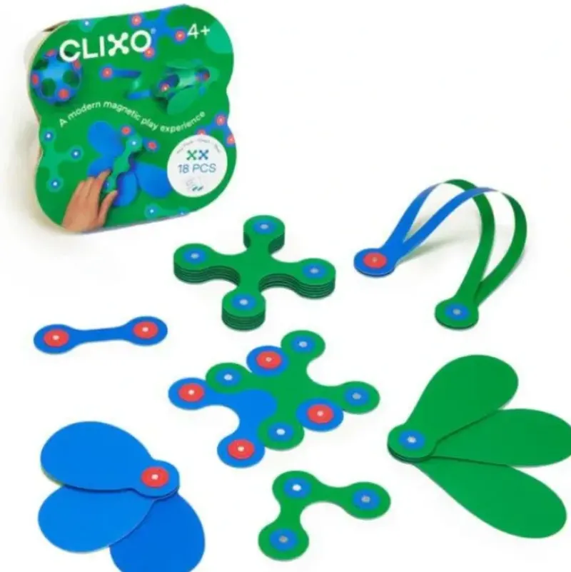 Clixo Magnetic Toy - 18pc Itsy Pack, Blue/Green - Little Painter Art | Exploring the Endless Possibilities of Art| Hot