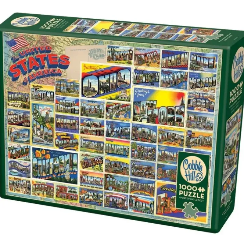 Cobble Hill 1000pc Puzzle - Vintage American Postcards - Little Painter Art | Exploring the Endless Possibilities of Art| Hot