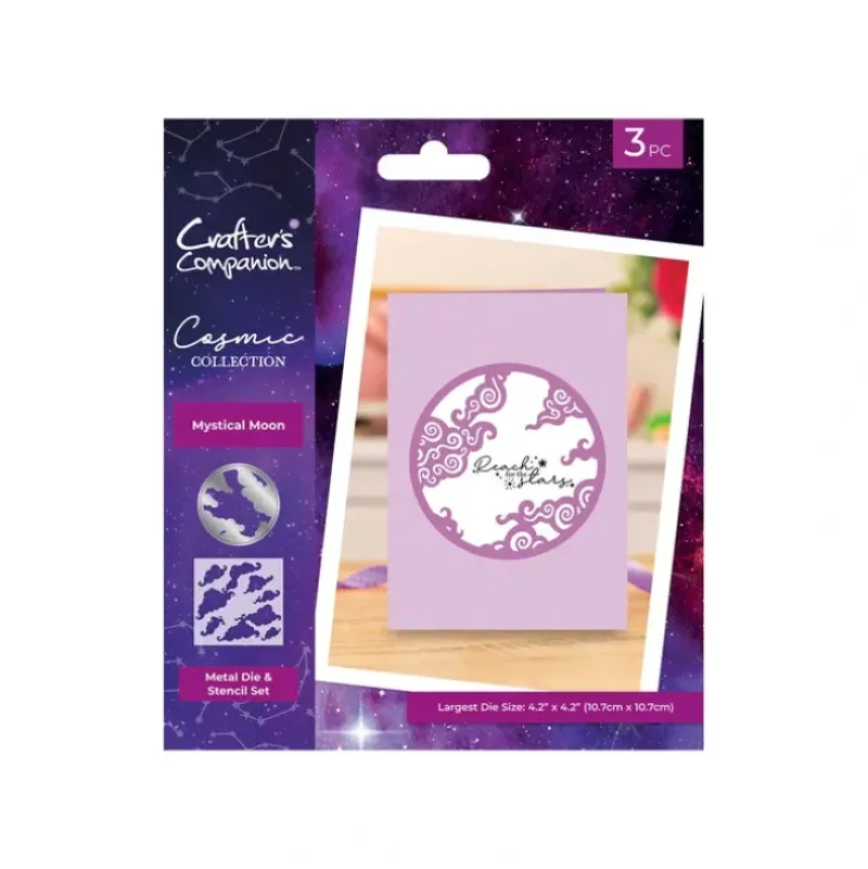 Cosmic Collection Create a Card Die and Stencil - Mystical Moon - Little Painter Art | Exploring the Endless Possibilities of Art| Shop All