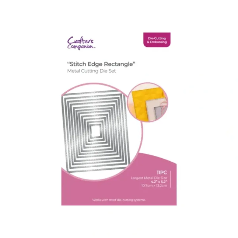 Crafters Companion - Die Cutting & Embossing - Stitch Edge Rectangle - Little Painter Art | Exploring the Endless Possibilities of Art| Shop All
