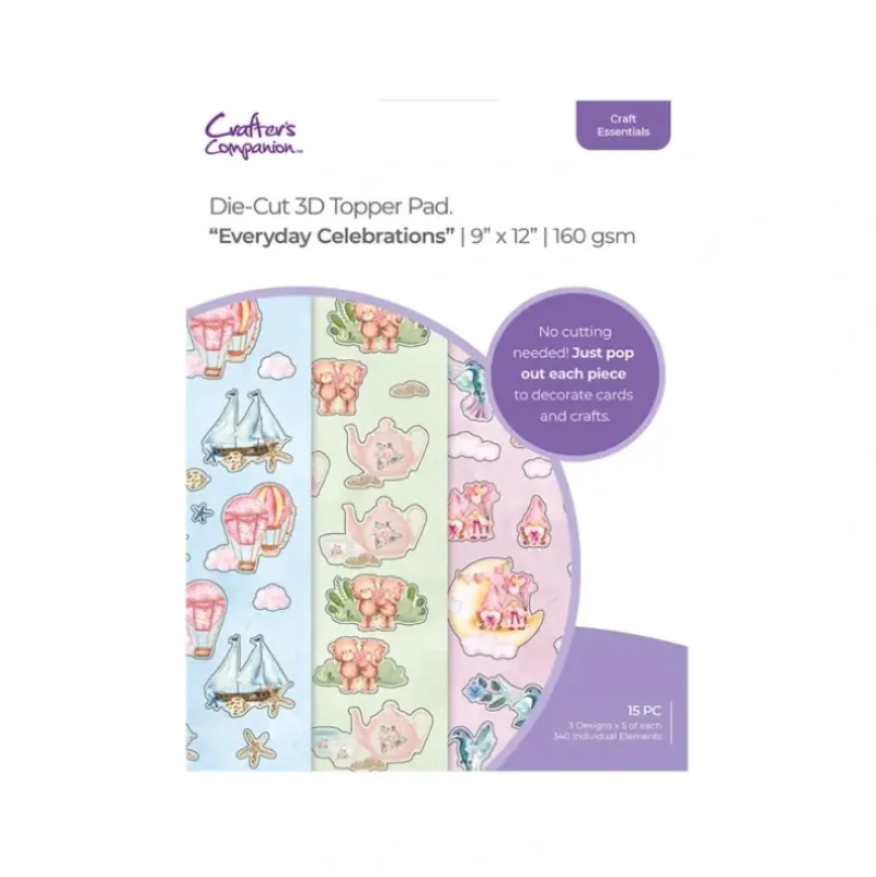 Crafter's Companion 12" x 9" 3D Topper Pad - Everyday Celebrations - Little Painter Art | Exploring the Endless Possibilities of Art| Shop All