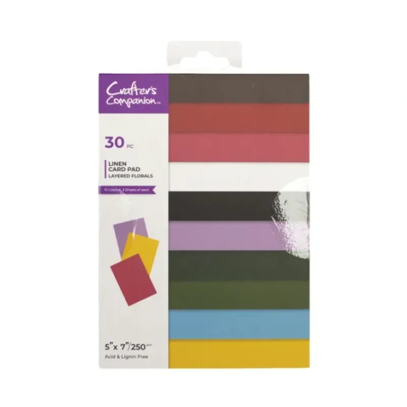 Crafters Companion 5 X 7 Linen Card Pad - Layered Florals - Little Painter Art | Exploring the Endless Possibilities of Art| Shop All