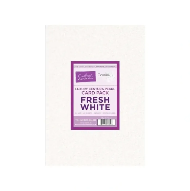 Crafter's Companion Centura Pearl Fresh White Luxury Double Sided A4 Card Pack - 40 sheets - Little Painter Art | Exploring the Endless Possibilities of Art| Shop All