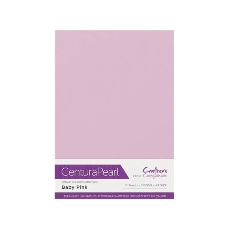 Crafter's Companion Centura Pearl Single Colour A4 10 Sheet Pack - Baby Pink - Little Painter Art | Exploring the Endless Possibilities of Art| Shop All