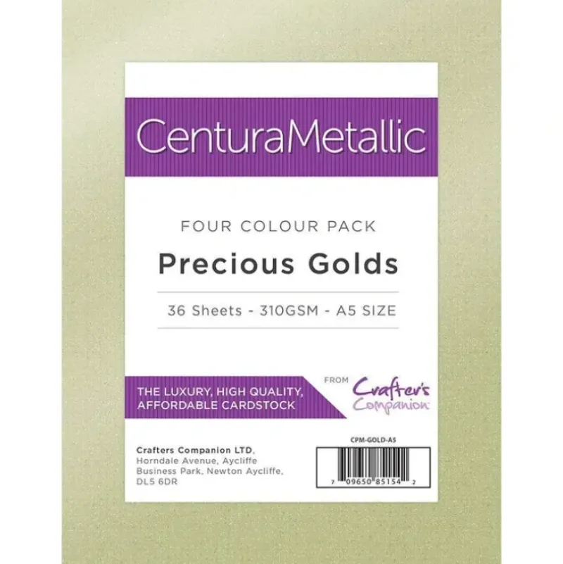 Crafter's Companion Centura Pearl Metallic Card Pack - Precious Golds (A5) - Little Painter Art | Exploring the Endless Possibilities of Art| Shop All