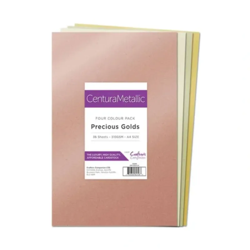 Crafter's Companion Centura Pearl Metallic A4 36 Sheet Pack - Precious Golds - Little Painter Art | Exploring the Endless Possibilities of Art| Shop All