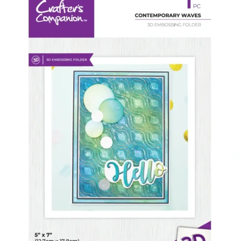 Crafter's Companion 3D Embossing Folder 5" x 7" - Contemporary Waves - Little Painter Art | Exploring the Endless Possibilities of Art| Shop All