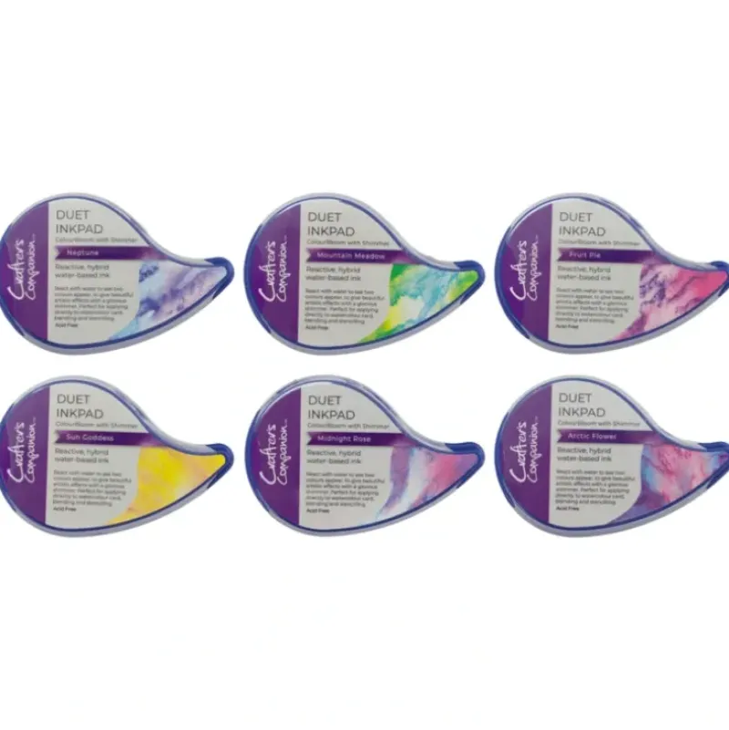 Crafter's Companion Duet ColourBloom Shimmer Inkpad Complete Collection - Little Painter Art | Exploring the Endless Possibilities of Art| Brush