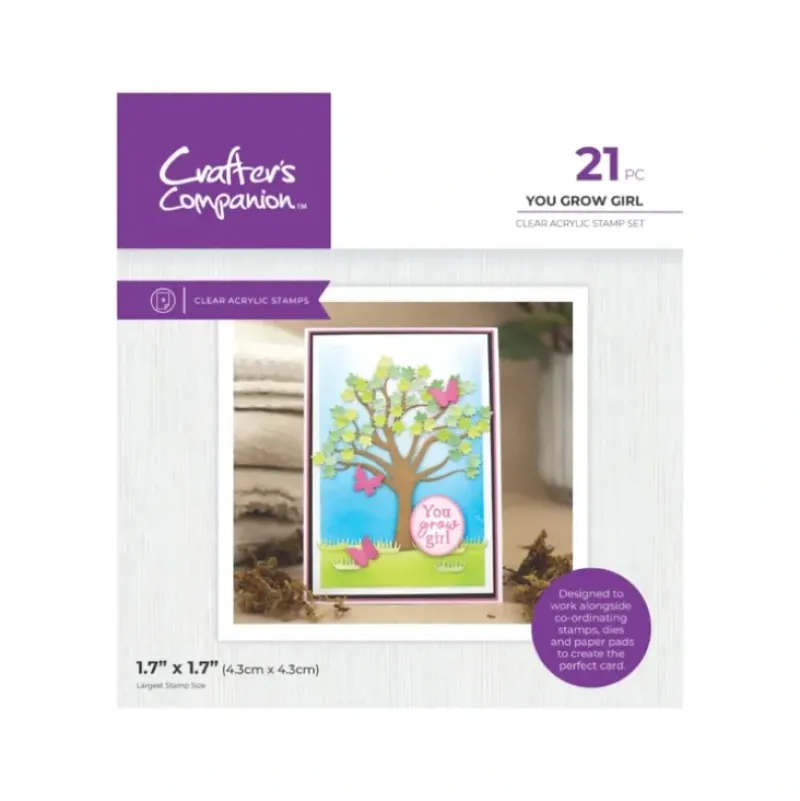 Crafter's Companion Garden Collection Clear Acrylic Stamps - You Grow Girl - Little Painter Art | Exploring the Endless Possibilities of Art| Shop All