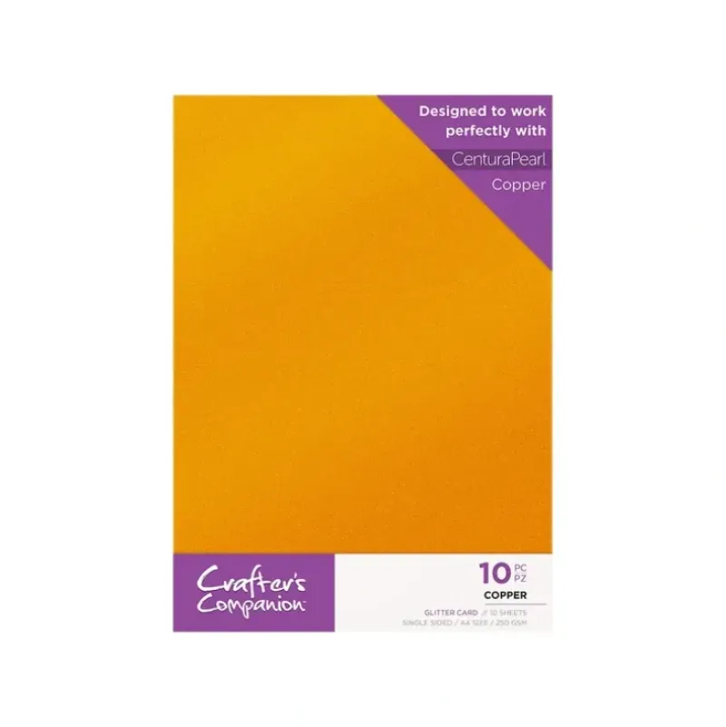 Crafter's Companion Glitter Card 10 Sheet Pack - Copper - Little Painter Art | Exploring the Endless Possibilities of Art| Shop All