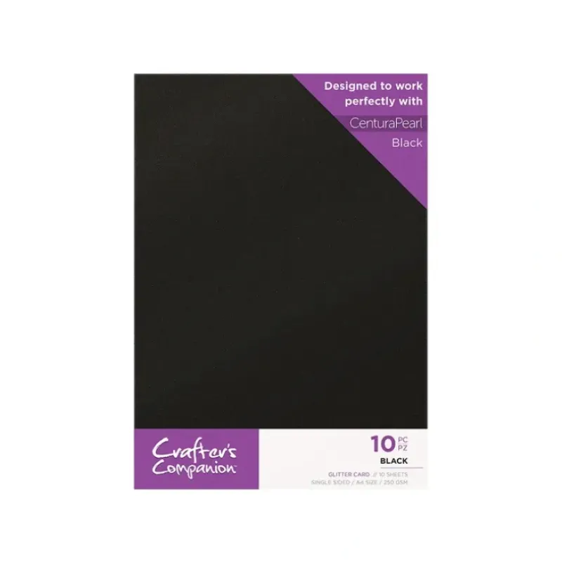 Crafter's Companion Glitter Card 10 Sheet Pack - Black - Little Painter Art | Exploring the Endless Possibilities of Art| Shop All