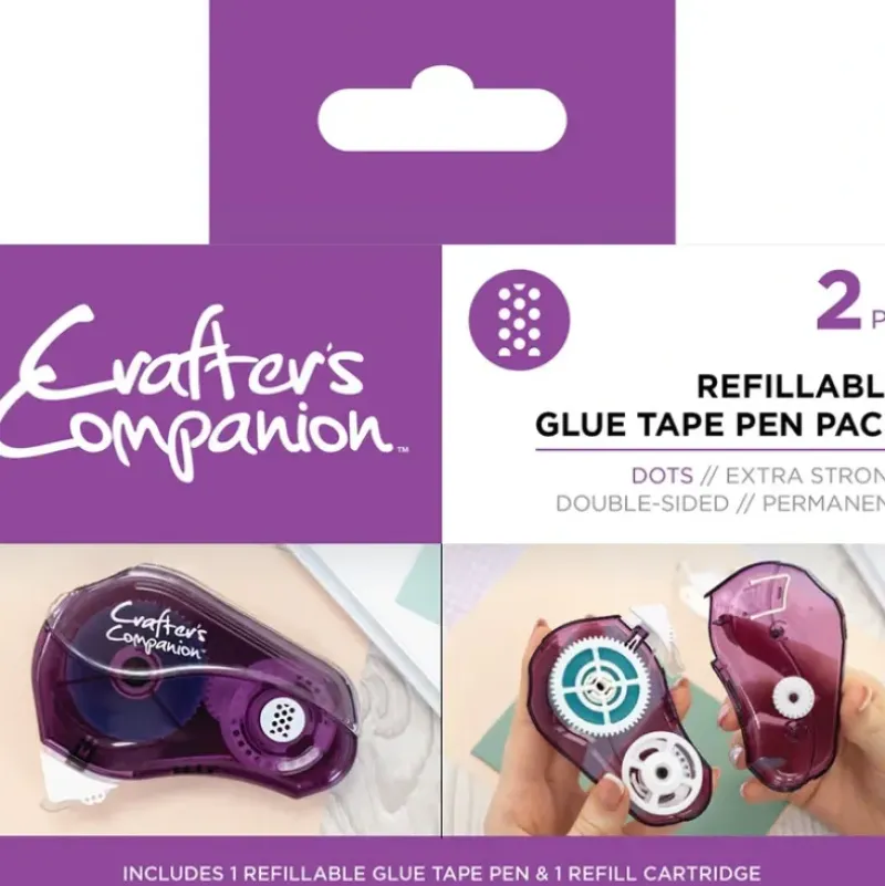 Crafters Companion Glue Tape Pen & Refill Pack Dots (2 Pack) - Little Painter Art | Exploring the Endless Possibilities of Art| Shop All