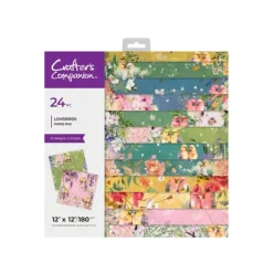 Crafters Companion Love Birds 12 x 12 Paper Pad - Little Painter Art | Exploring the Endless Possibilities of Art| Shop All
