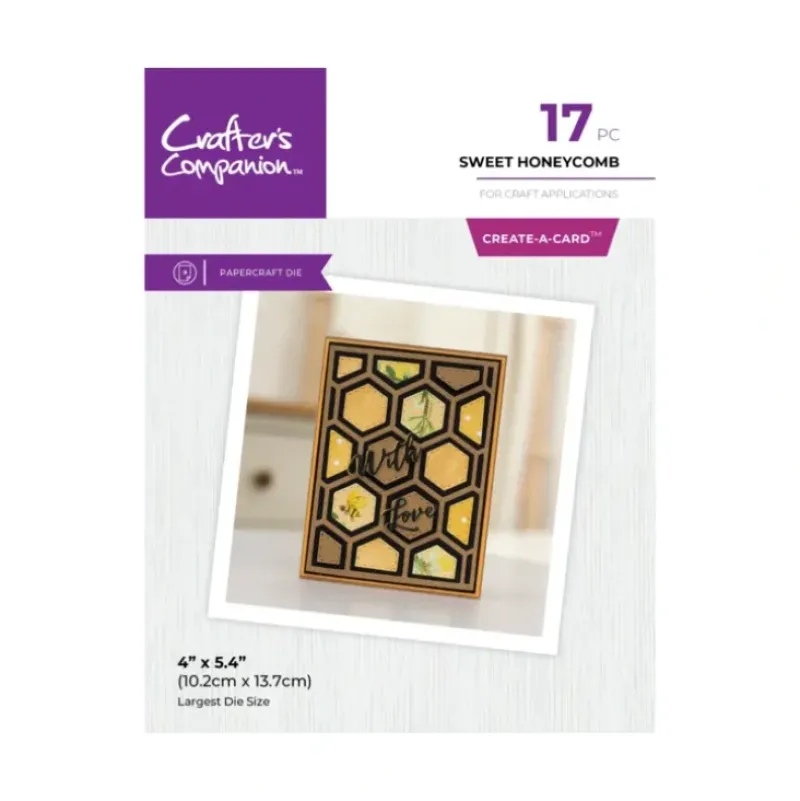 Crafter's Companion Metal Dies Create a Card - Sweet Honeycomb - Little Painter Art | Exploring the Endless Possibilities of Art| Shop All