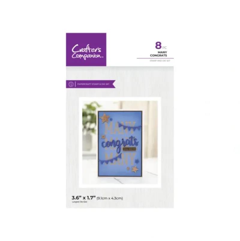Crafter's Companion Stamp & Dies - Many Congrats - Little Painter Art | Exploring the Endless Possibilities of Art| Shop All